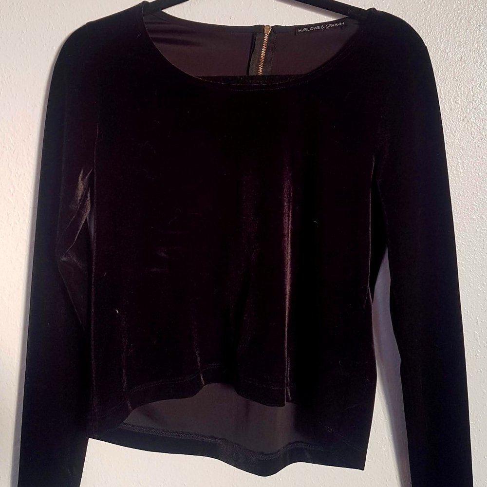 Black Velvet Long Sleeve Shirt
